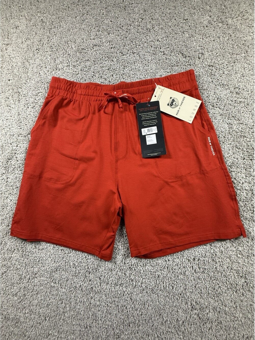 NWT Pair Of Thieves Men’s Lounge Shorts Size XL Premium Cotton Red $25